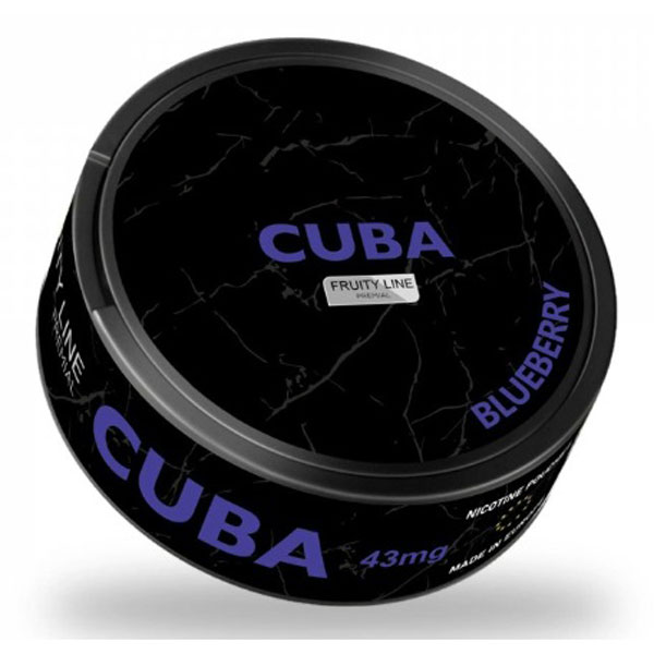 cuba black blueberry fruity 43mg snus bar