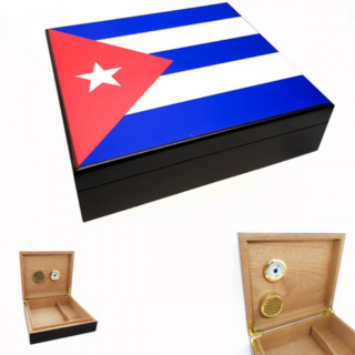 Υγραντήρας Πούρων με Σημαία Κούβας, Cigar Humidor with flag Cuba 1003-c