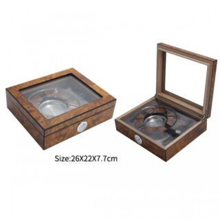 1284-BR Cigar Humidor with glass top Set 20ct
