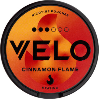 VELO nicotine pouches cinnamon flame heating, πουγκιά νικοτίνης velo κανέλα