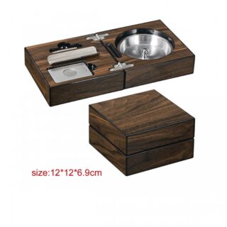 421010 Wooden Cigar Astray Set with 2 Cigar Cutter
